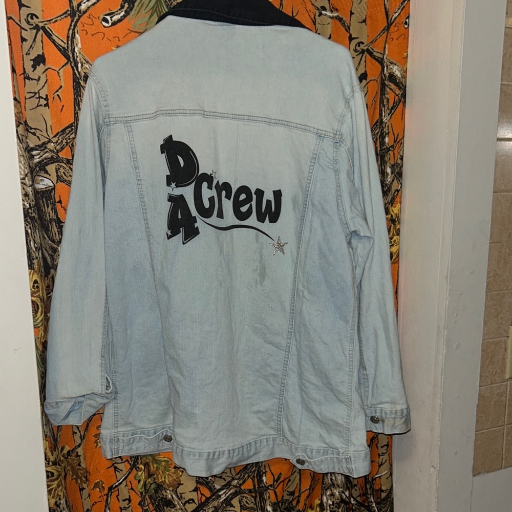 Light Blue Denim Jacket with Graphic Back